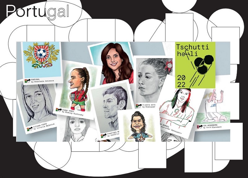 Portugal Stickerbogen & Einleger EM 2022 der Frauen von Tschuttiheftli