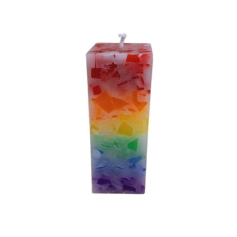 Regenbogen-Kerze Quader