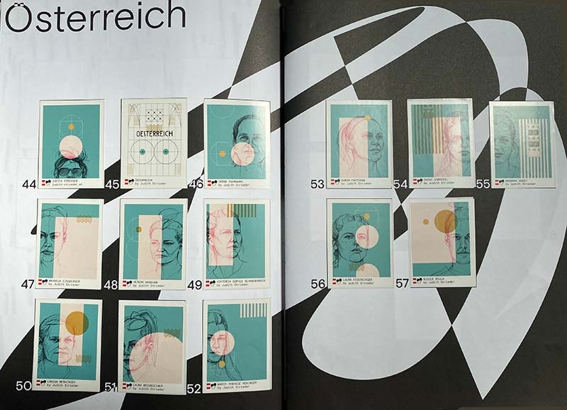 ÖSTERREICH EINZELSTICKER (EM 2022 der Frauen von tschutti heftli)
